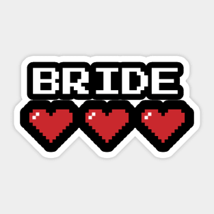 Bride Pixel Heart Sticker